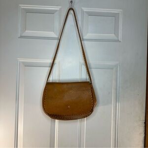 ADRIENNE VITTADINI Brown  Leather Saddle Shoulder Bag Vintage